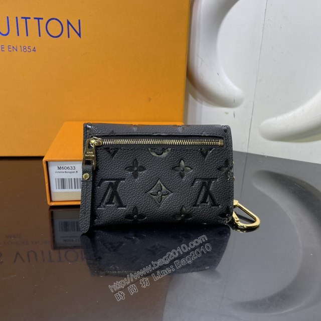 LV專櫃新款錢包 路易威登Monogram Empreinte皮革零錢包 M60633 LV黑色鑰匙包  ydh4420